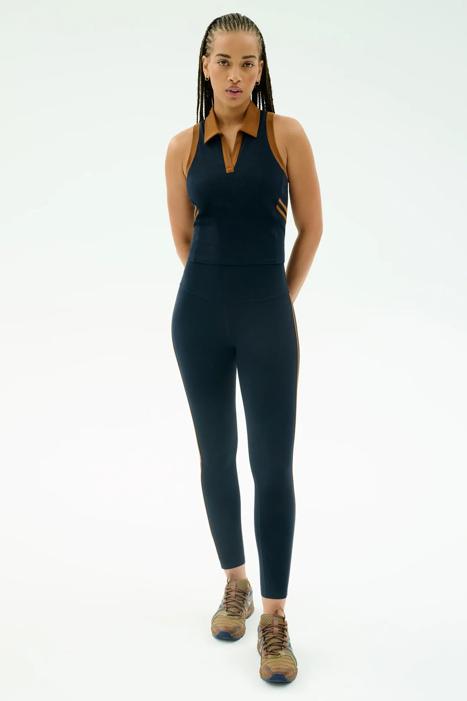 Splits59 Amber High Waist 7/8 Legging Midi Length Navy Legging 
