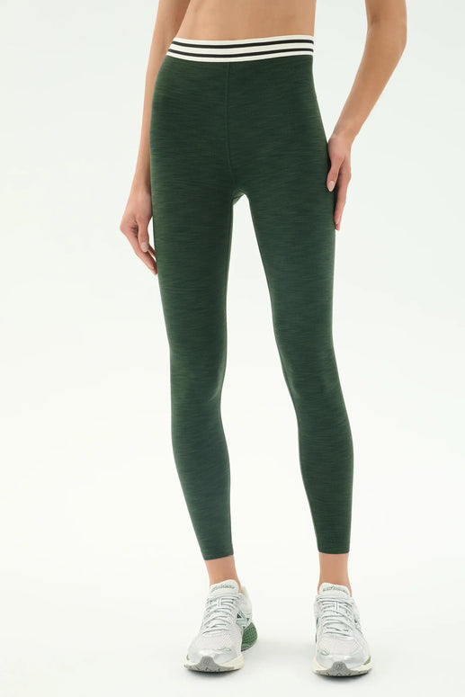Splits59 Bailey High Waister Active Rib Legging in Heather Military Green 