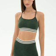 Splits59 Cali Active Rib Bra in Military Heather Green