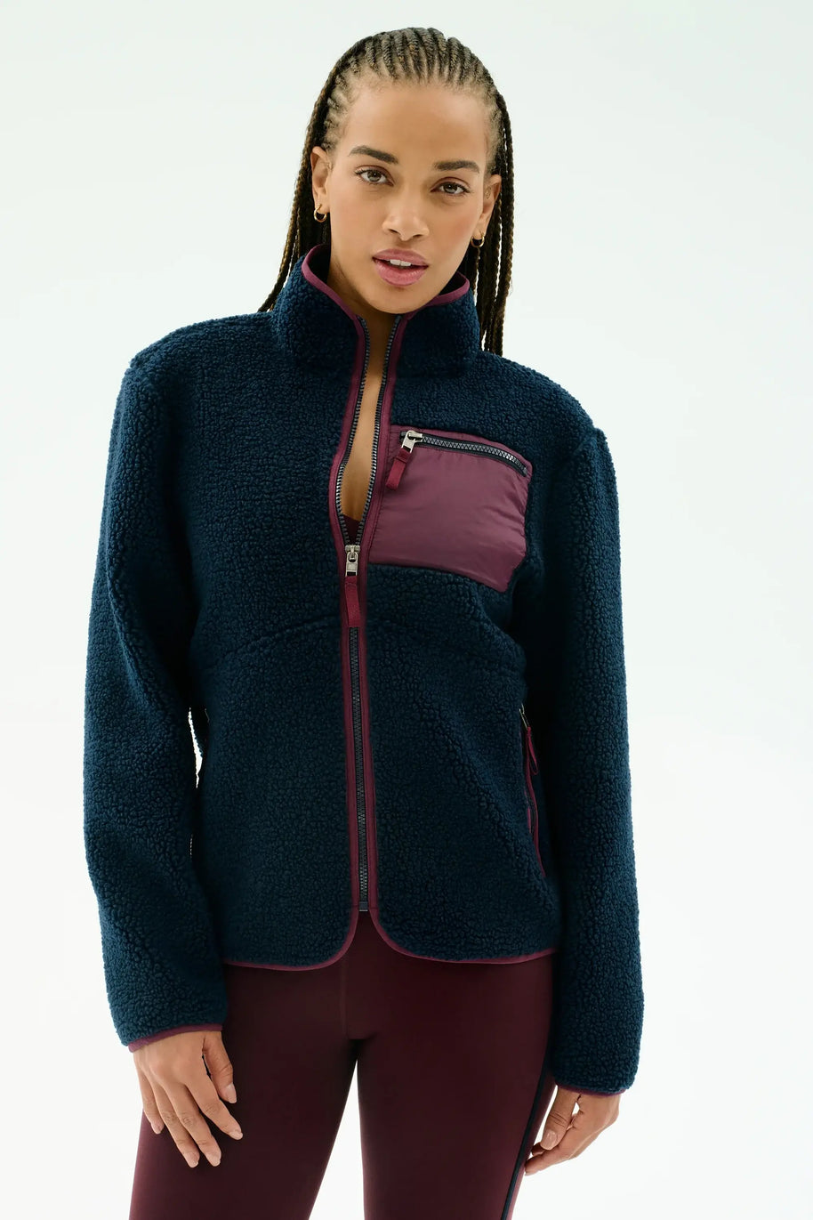 Splits59 Harris Sherpa Jacket Fleece Women's Jacket Navy