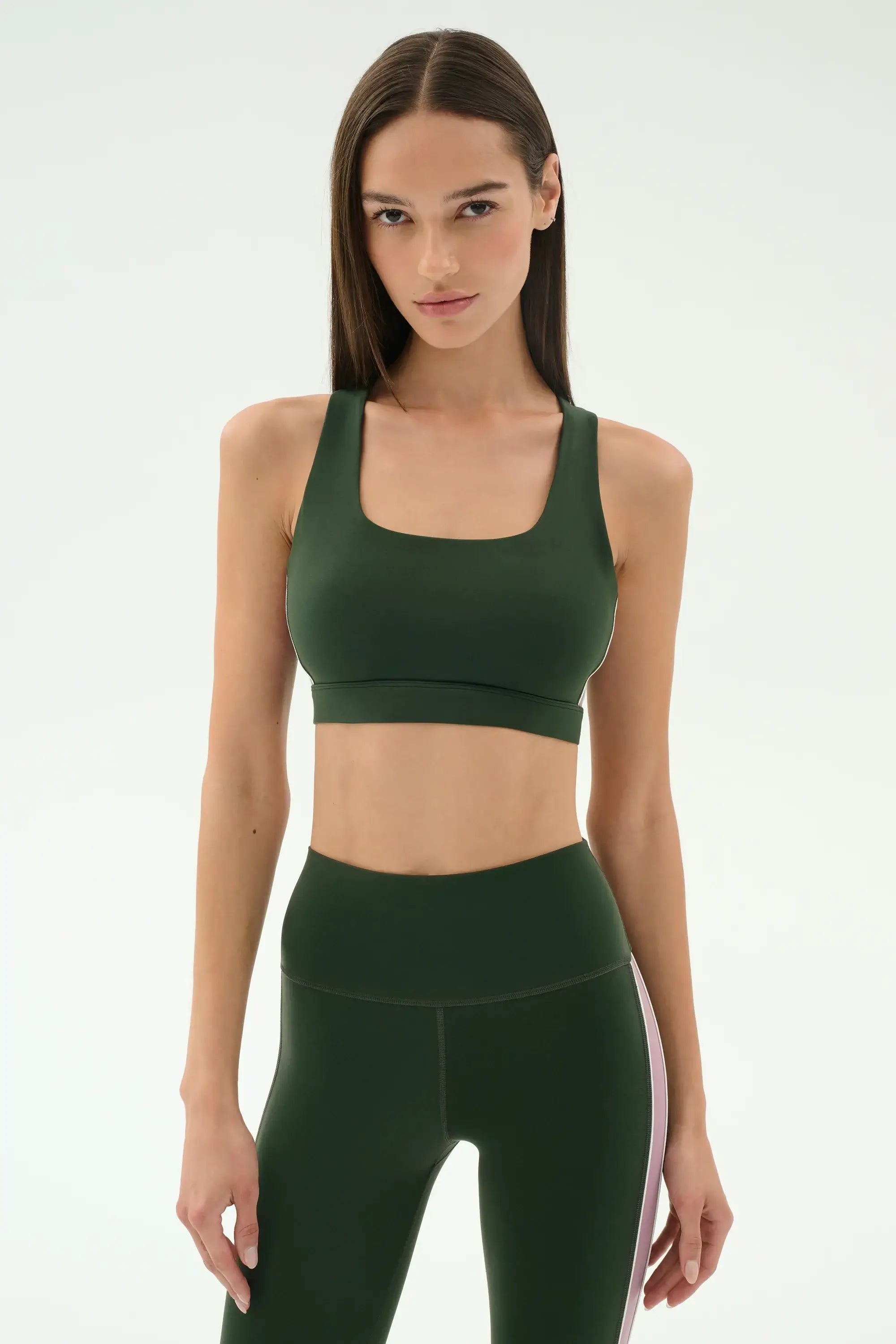Splits59 Lexi Rigor Bra in Military and Blush