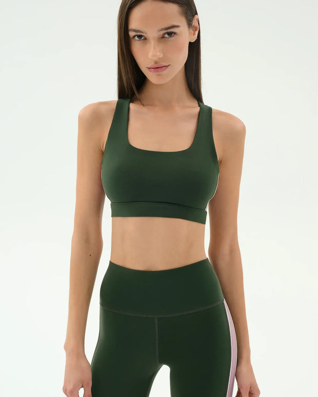 Splits59 Lexi Rigor Bra in Military and Blush