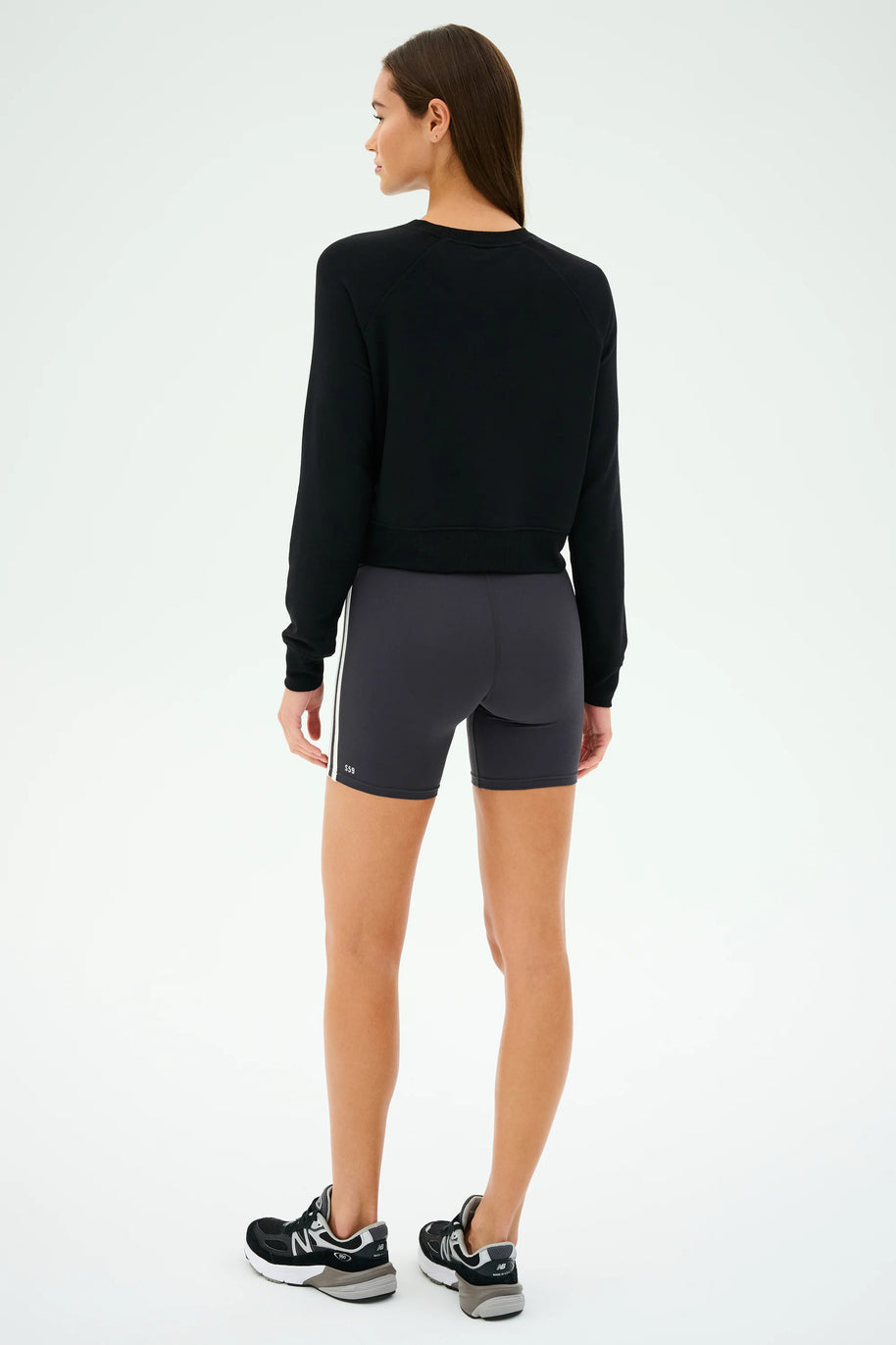 Splits59 Ella High Waist Airweight Graphite and White Shorts 