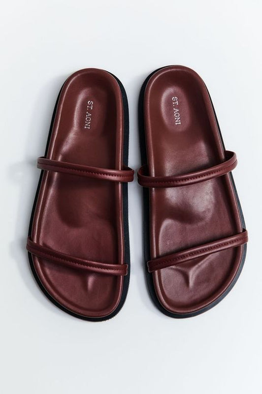 St. Agni Fine Double Stap Slide in Plum 