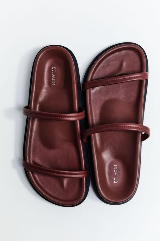 St. Agni Fine Double Stap Slide in Plum 