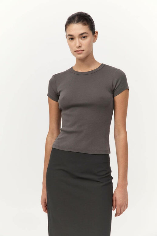 St. Agni Organic Cotton Baby Tee in Khaki 
