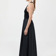 St. Agni Plunge Neck Dress Black