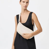 St. Agni Perforated Crescent Bag in Tofu, Crossbody White Bag