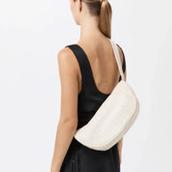 St. Agni Perforated Crescent Bag in Tofu, Crossbody White Bag