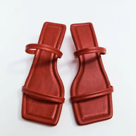 St. Agni Fine Strap Kitten Heel Red