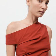 St. Agni Soft Sculptural Mini Dress Red