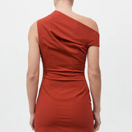 St. Agni Soft Sculptural Mini Dress Red