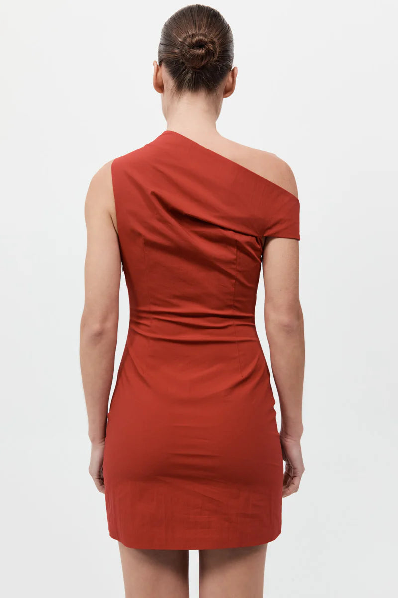 St. Agni Soft Sculptural Mini Dress Red