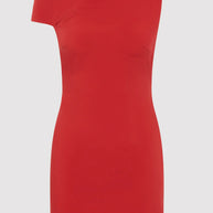 St. Agni Soft Sculptural Mini Dress Red