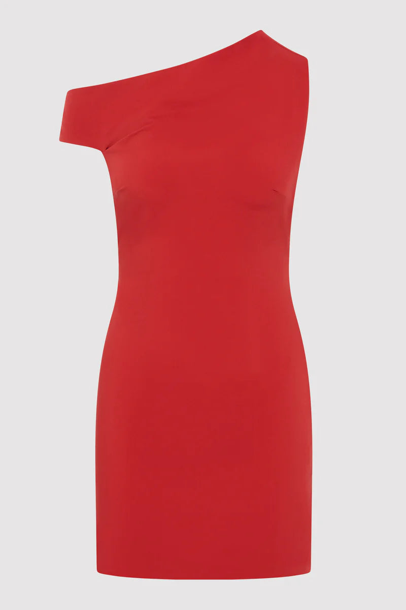 St. Agni Soft Sculptural Mini Dress Red