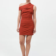 St. Agni Soft Sculptural Mini Dress Red
