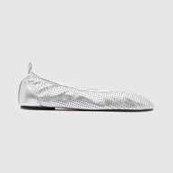 St. Agni Silver Perforated Minimal Ballet Flat 