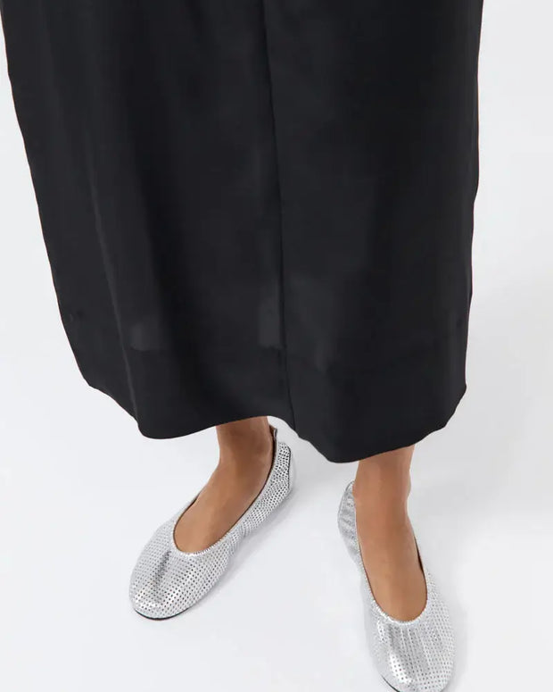St. Agni Silver Perforated Minimal Ballet Flat 