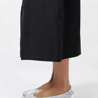 St. Agni Silver Perforated Minimal Ballet Flat 