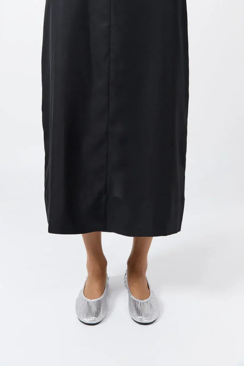 St. Agni Silver Perforated Minimal Ballet Flat 
