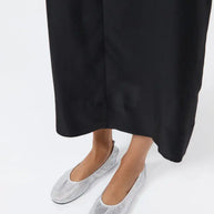 St. Agni Silver Perforated Minimal Ballet Flat 