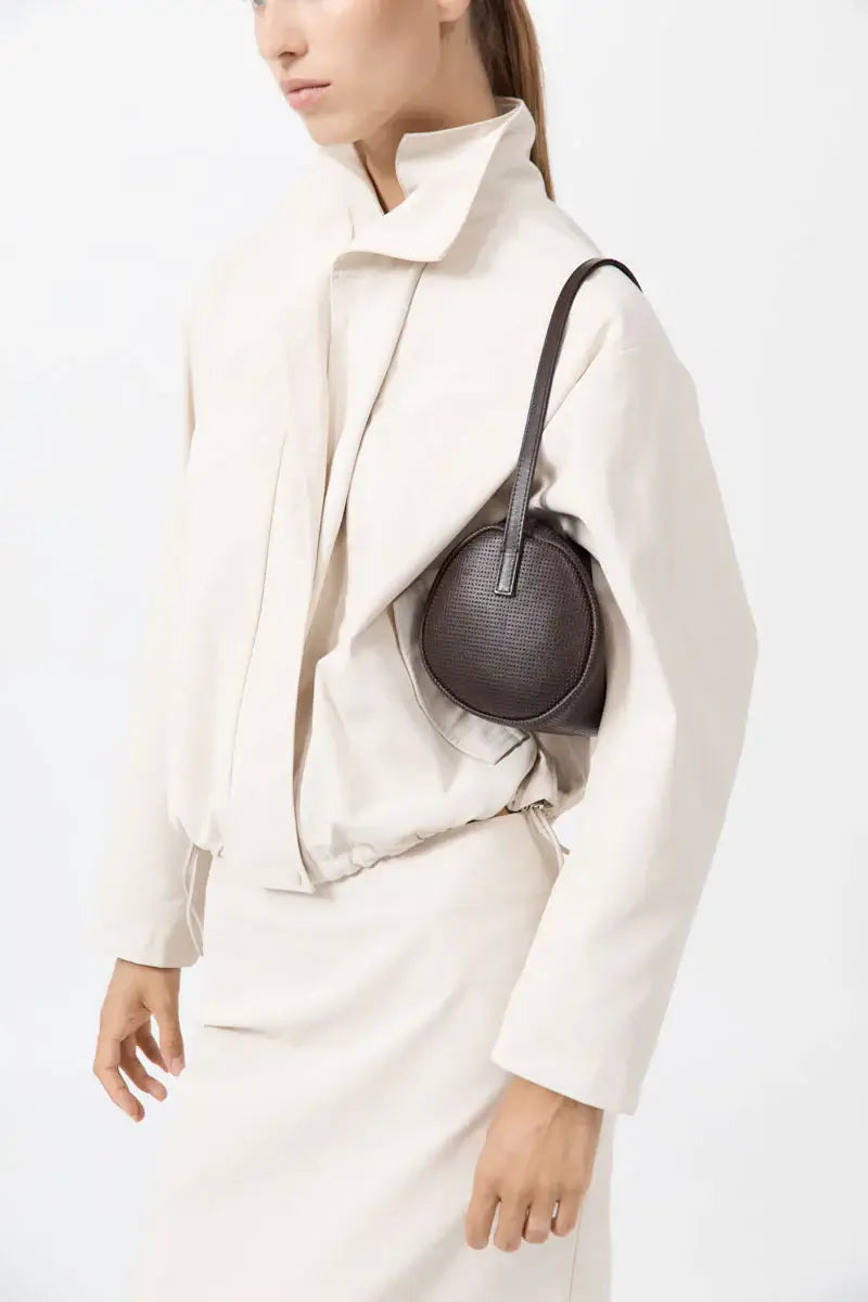 Perforated Connolo Shoulder Bag St. Agni Coffee Color Bag 