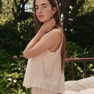 The Great Eyelet Tank in White Sleep Tank 