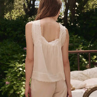 The Great Eyelet Tank in White Sleep Tank 