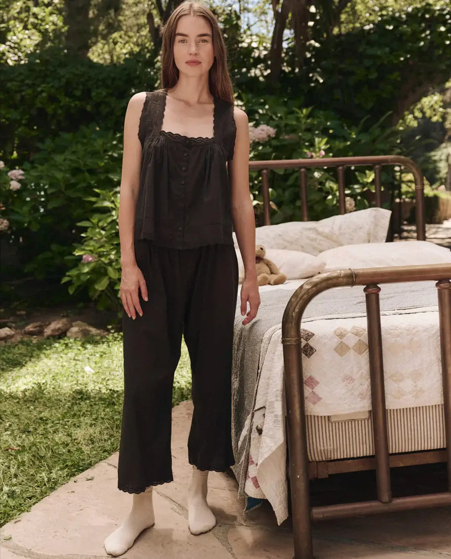 The Great Eyelet Tank In Black Sleep Tank
