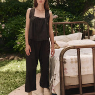 The Great Eyelet Tank In Black Sleep Tank