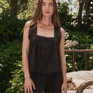 The Great Eyelet Tank In Black Sleep Tank