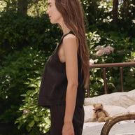 The Great Eyelet Tank In Black Sleep Tank