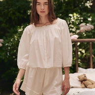 The Great Eyelet Tap Short in True White 