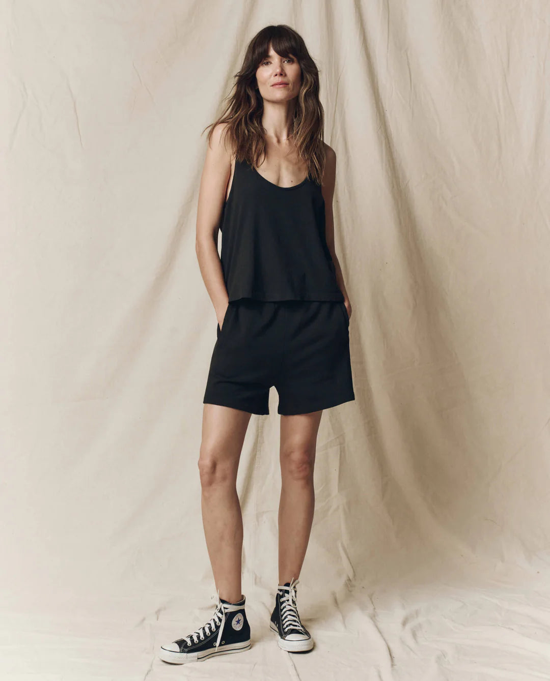 The Great Scoop Neck Tank in Black