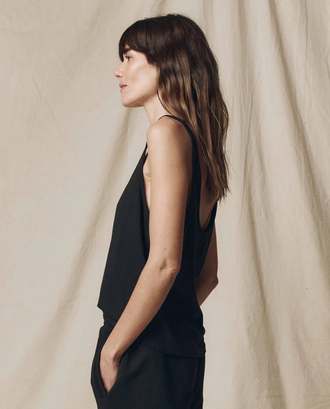 The Great Scoop Neck Tank in Black