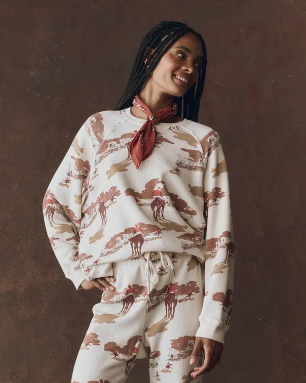 The Great Slouch Sweatshirt Riding Horses Print 
