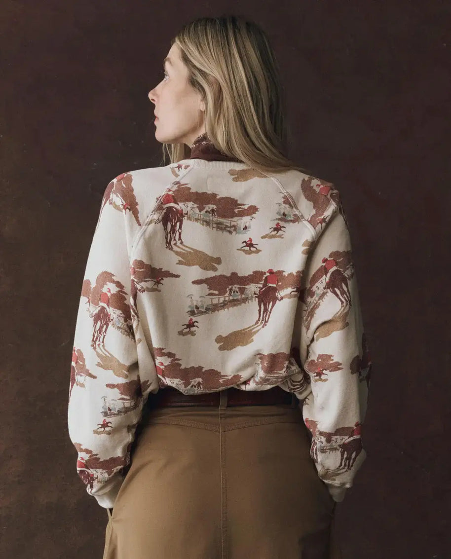 The Great Slouch Sweatshirt Riding Horses Print 