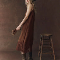 The Great Legacy Dress in Chocolate, Slip Dress, Brown Slip Dress, Silk Dress