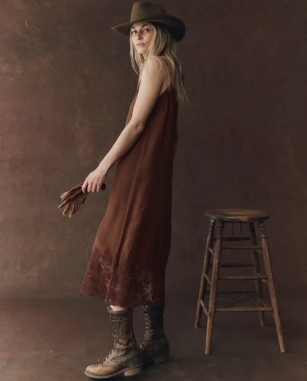 The Great Legacy Dress in Chocolate, Slip Dress, Brown Slip Dress, Silk Dress