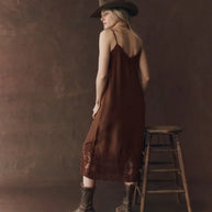 The Great Legacy Dress in Chocolate, Slip Dress, Brown Slip Dress, Silk Dress