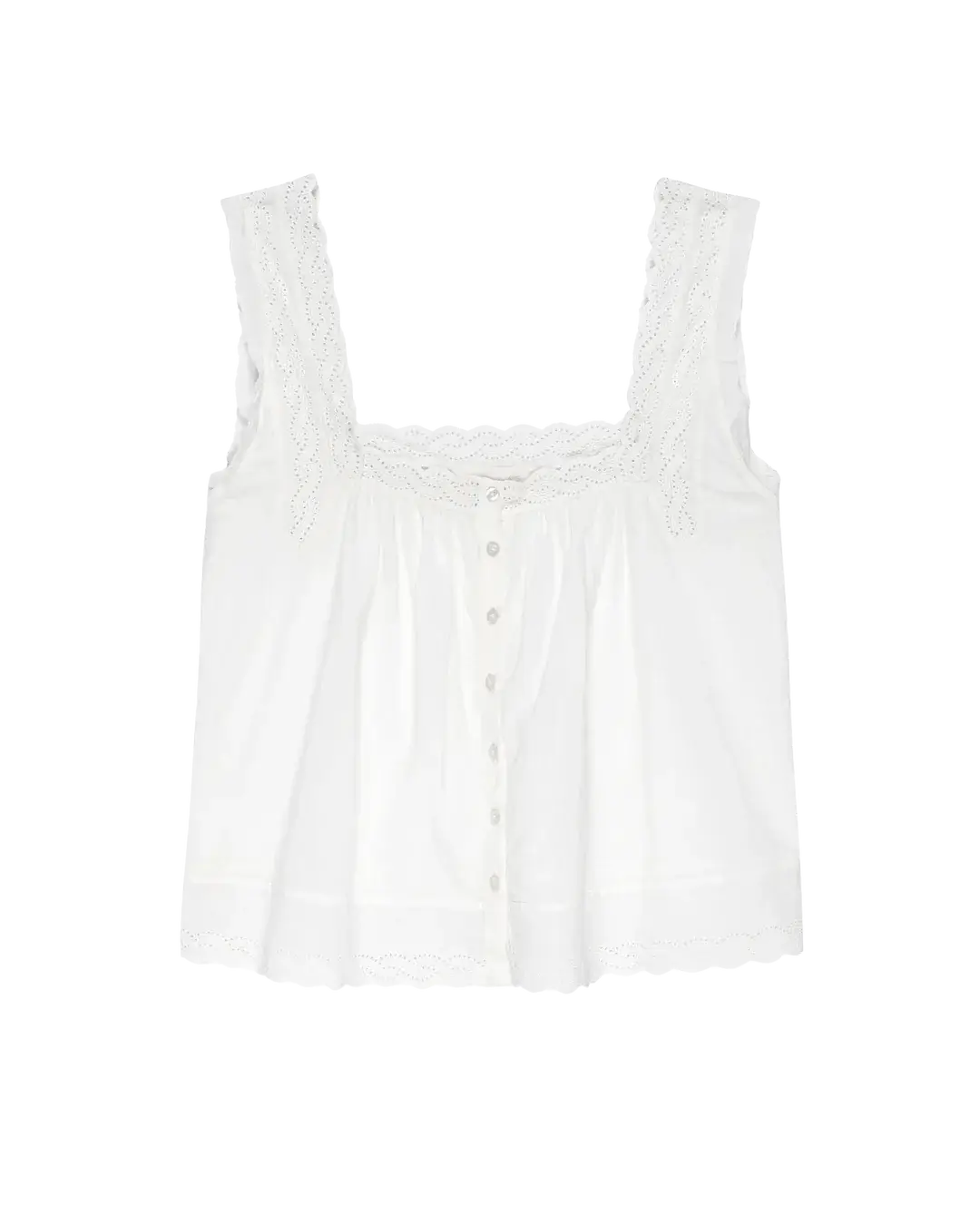 The Great Eyelet Tank in White Sleep Tank 