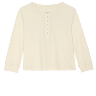 The Crop Sleep Henley | Washed White