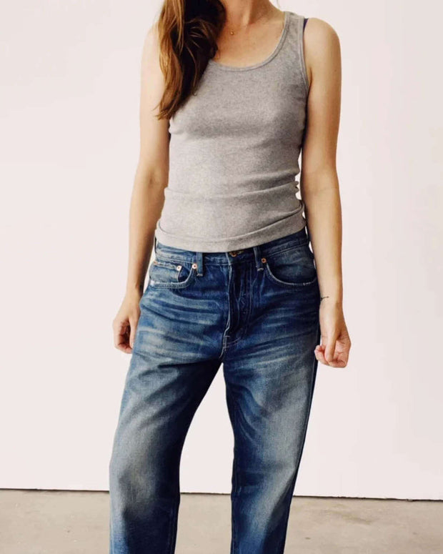 Hey Gang Ribbed Tank in Grey Women's Fitted Long Ribbed Tank Tops 