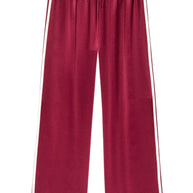 The Silk Stripe Crop Pant | Oxblood