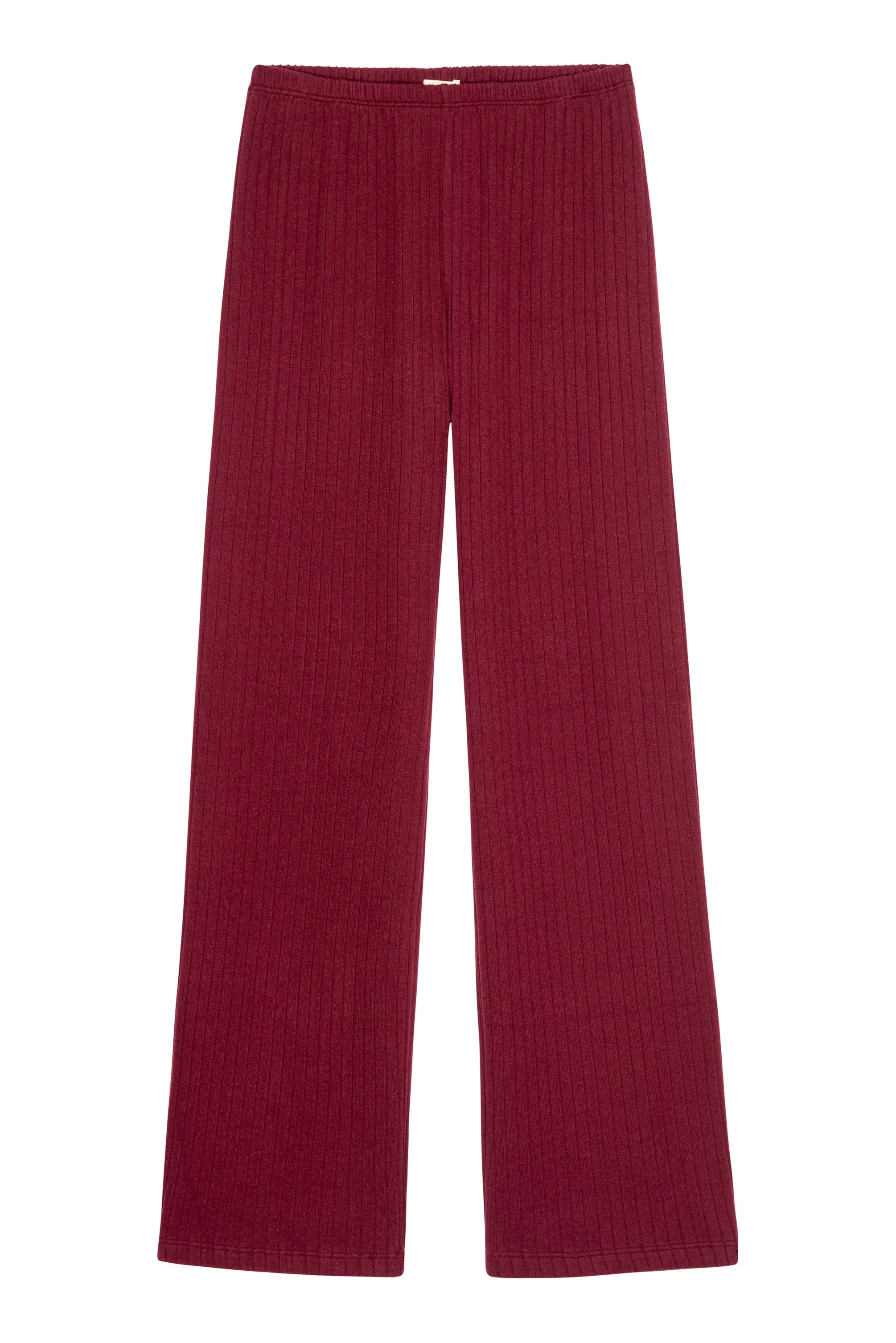 The Sweater Rib Simple Pant | Oxblood