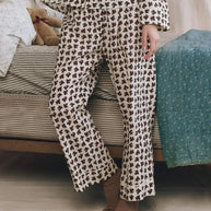 The Easy Sleep Pant | Cream Horse Medallion