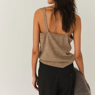 The Como Bustier Top The Garment Cashmere Tank Top Beige 
