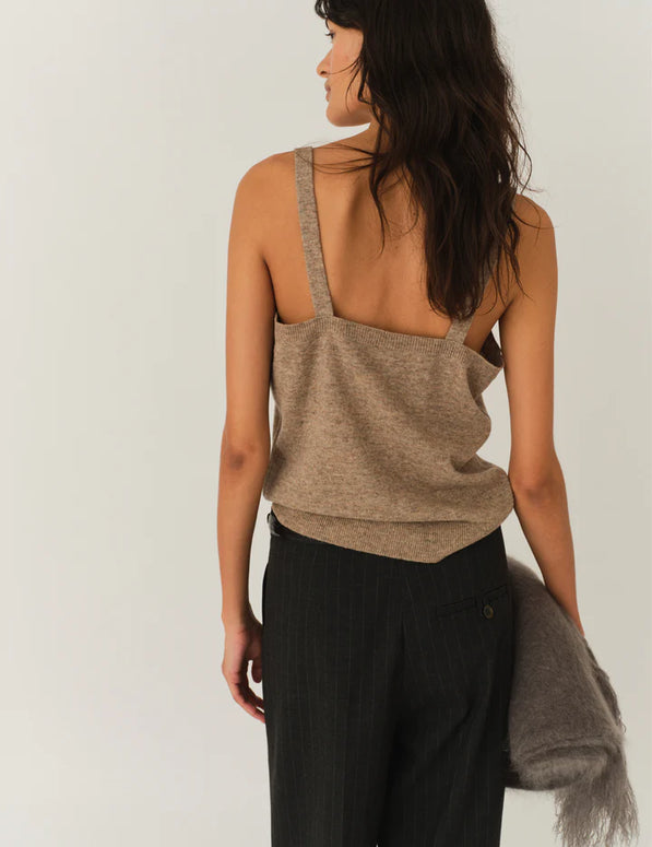 The Como Bustier Top The Garment Cashmere Tank Top Beige 