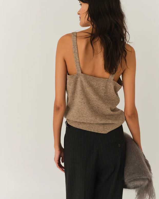 The Como Bustier Top The Garment Cashmere Tank Top Beige 