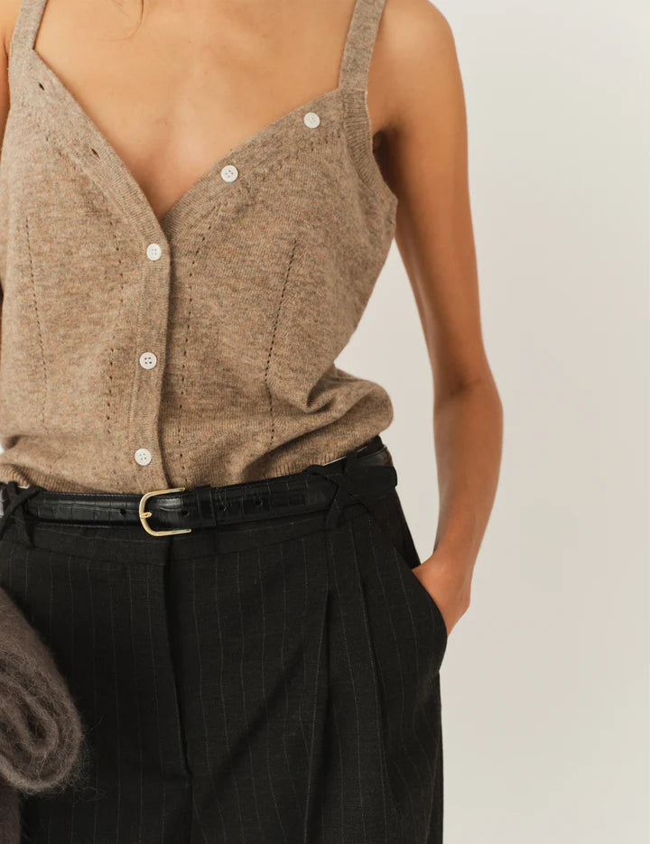 The Como Bustier Top The Garment Cashmere Tank Top Beige 